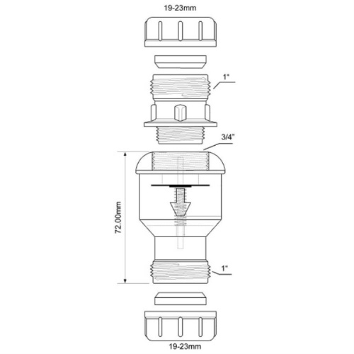 картинка Сифон для кондиционера McAlpine TUN5-CL Обратный клапан (подпружиненная мембрана) слива конденсата от магазина Интерком-НН фото 2