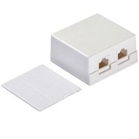 картинка Розетка компьютерная внешняя 2хRJ45, неэкранированная, cat.5е, 110/Krone тип (Dual IDC), белая от магазина Интерком-НН
