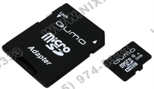 картинка Память Micro SD 32Gb Qumo UHS-I class10 + SD adapter  от магазина Интерком-НН фото 3