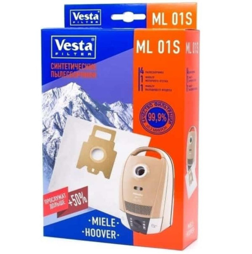 картинка Vesta filter ML01S комплект мешков-пылесборников синтетических (4шт+ 2 фильтра) для пылесоса Miele от магазина Интерком-НН