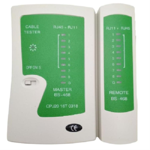 картинка SY-468 (NS-468, BS-468) Кабельный тестер для витой пары UTP/FTP RJ-45, телефонного кабеля RJ-11 от магазина Интерком-НН