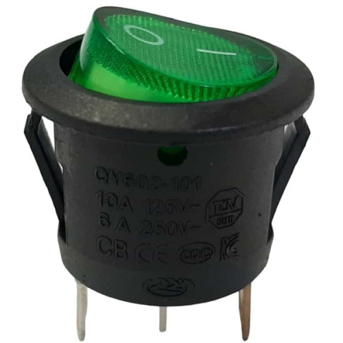 изображение Переключатель клавишный QY602-101 KCD1 (223(6)) зеленый с подсветкой ON-OFF 6A 250VAC магазин Компании Интерком-НН фото 2 картинка Переключатель клавишный QY602-101 KCD1 (223(6)) зеленый с подсветкой ON-OFF 6A 250VAC от магазина Интерком-НН фото 2