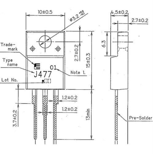 картинка 2SJ477 Транзистор TRANSISTOR, FIELD EFFECT SI от магазина Интерком-НН фото 2