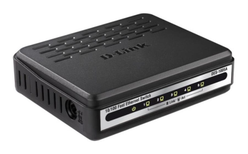 картинка D-Link DES-1005А Неуправляемый коммутатор с 5 портами D-Link 10/100Base-TX от магазина Интерком-НН