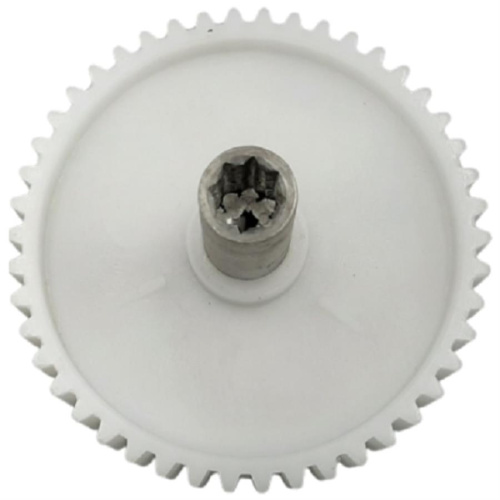 картинка Шестерня большая с валом D=82/15мм, H=58мм, 46 прямых зубьев для мясорубки Умелица от магазина Интерком-НН