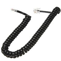 картинка Шнур витой телефонный аппарат-трубка 2,5 м, цвет черный от магазина Интерком-НН
