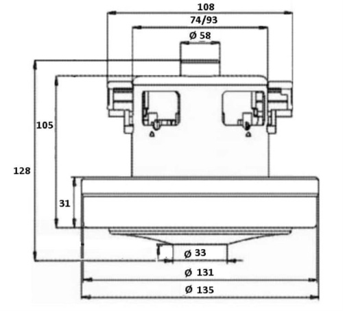 картинка Двигатель HX-80L (VC07W0242CF, VC07139FQW) 1500Вт, H=130мм, D=130мм для моющего пылесоса Thomas от магазина Интерком-НН фото 5