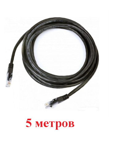 картинка Патч-корд UTP cat 5e 5м (черный) неэкранированный, литой коннектор от магазина Интерком-НН
