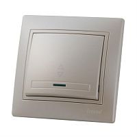 картинка Выключатель 1-клавишный прох. с подс. LEZARD MIRA жемчужно-белый перламутр 701-3030-114 от магазина Интерком-НН