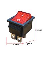 картинка Выключатель KCD4 (130(20A)) 1 положение красный, 4 контакта 16A, 250V для электроинструмента  от магазина Интерком-НН