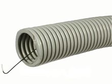 картинка Труба ПВХ гофрированная d16, с зондом, цвет: серая (бухта 100м) от магазина Интерком-НН