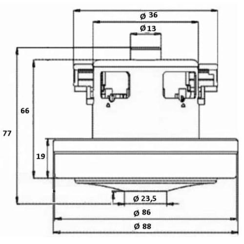 картинка Redmond RV-UR345-DV (HWX-DC, DC1603-01, DC01) двигатель 90W (100W) H=77мм D=86мм для пылесоса от магазина Интерком-НН фото 3