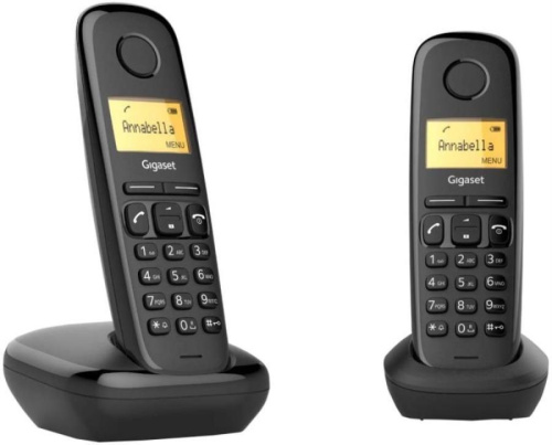 изображение Р/Телефон Dect Gigaset A170 DUO RUS черный (труб. в компл.:2шт) АОН магазин Компании Интерком-НН картинка Р/Телефон Dect Gigaset A170 DUO RUS черный (труб. в компл.:2шт) АОН от магазина Интерком-НН