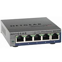картинка Netgear GS105E-100PES управляемый коммутатор 5-портовый 10-100-1000Base-T (Gigabit Ethernet) от магазина Интерком-НН
