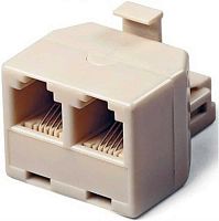 картинка Hyperline DA-6P4C T разветвитель с 6p4c на два USOC Разветвитель на две розетки RJ-11 телефонный от магазина Интерком-НН