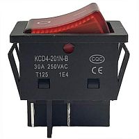 картинка Выключатель KCD4-201N-B (130(30A)) 1 положение красный, 4 контакта 30A, 250V для электроинструмента  от магазина Интерком-НН
