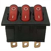 картинка Переключатель клавишный KCD3 (272(2)) красный с подсветкой ON-OFF 15A 250VAC  от магазина Интерком-НН