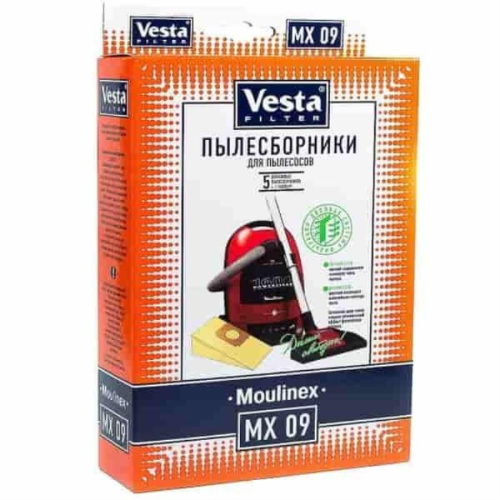 изображение Vesta filter MX09 комплект мешков-пылесборников бумажных (5шт+1 фильтр) для пылесоса Moulinex магазин Компании Интерком-НН картинка Vesta filter MX09 комплект мешков-пылесборников бумажных (5шт+1 фильтр) для пылесоса Moulinex от магазина Интерком-НН