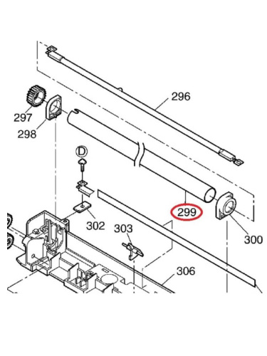 картинка Panasonic PFDS1004Z Тефлоновый вал для KX-FL503, FL523, FLM553RU, B753, 758.  от магазина Интерком-НН фото 2