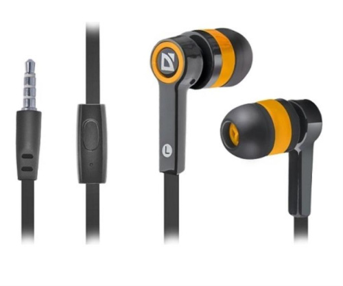 картинка Defender Pulse 420 (63420) Гарнитура для смартфонов с микрофоном, черно-оранжевая от магазина Интерком-НН