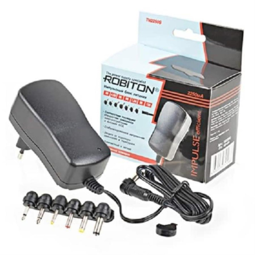 картинка Robiton TN2250S Блок питания BL1 2250mA 3 В, 4,5 В, 5 В, 6 В, 7,5 В, 9 В, 12 В  сменные разъемы от магазина Интерком-НН