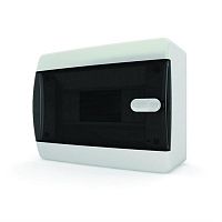 картинка Tekfor CNK 40-08-1 Пластиковый щит на 8 модулей с прозрачной черной дверцой (218х170х102,9) от магазина Интерком-НН