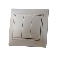 картинка Выключатель 3-клавишный LEZARD MIRA жемчужно-белый перламутр 701-3030-109 от магазина Интерком-НН