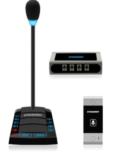 картинка Stelberry S-640 Переговорное устройство клиент-кассир с функцией 4-канальной диспетчерской связи  от магазина Интерком-НН