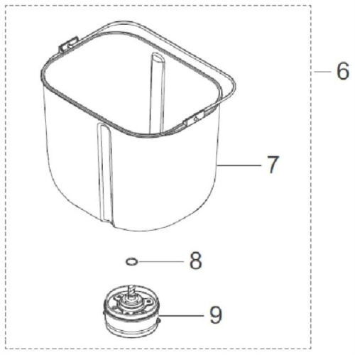 картинка Panasonic ADA12E226 форма для выпечки хлеба с блоком привода хлебопечи SD-B2510WTS, SD-R2520WTS от магазина Интерком-НН фото 2