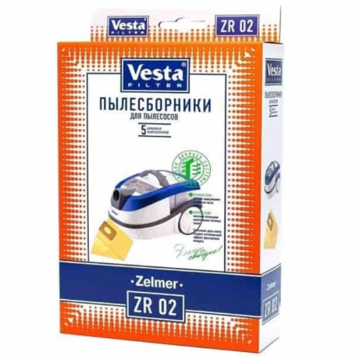картинка Vesta filter ZR02 комплект мешков-пылесборников бумажных (5шт) для пылесоса Zelmer от магазина Интерком-НН
