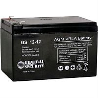 картинка GENERAL SECURITY GS 12-12 Аккумуляторная батарея 12В, 12Ач от магазина Интерком-НН