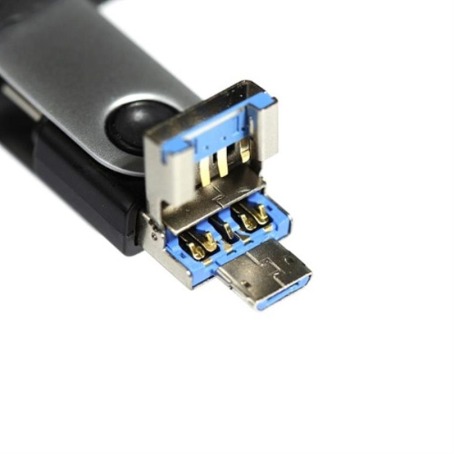картинка Память USB 16Gb Smart Buy TRIO 3-in-1 серебристо-черный 3.0 (SB16GBTRIO) от магазина Интерком-НН фото 4