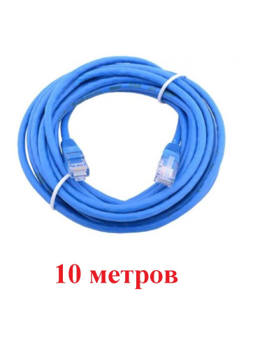 картинка Патч-корд UTP cat. 5e 10м (синий) неэкранированный, литой коннектор Technolink от магазина Интерком-НН