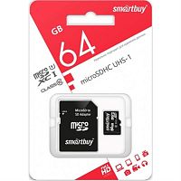 картинка Память Micro SD 64Gb Smart Buy class 10 с адаптером (SB64GBSDCL10-01) от магазина Интерком-НН