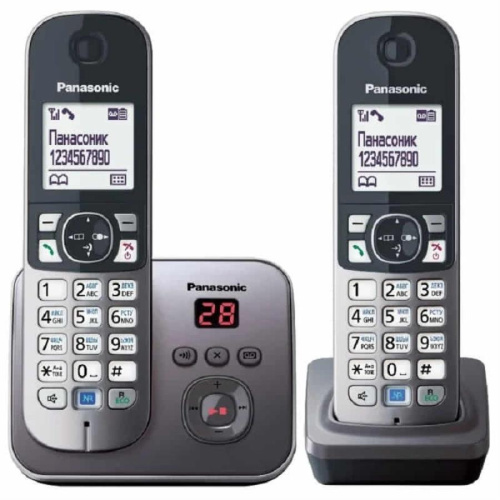 изображение Беспроводной телефон Panasonic KX-TG6822RUM DECT (радиотелефон) с автоответчиком, цвет: серый металлик магазин Компании Интерком-НН фото 3 картинка Panasonic KX-TG6822RUM - Беспроводной телефон DECT (радиотелефон) с автоответчиком, цвет: серый мета от магазина Интерком-НН фото 3