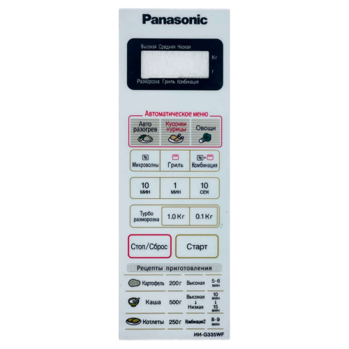 картинка Panasonic F630Y6R60HZP Сенсорная панель на русском для СВЧ (микроволновой печи) NN-G335WF белый от магазина Интерком-НН фото 3