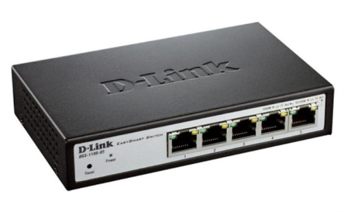картинка Коммутатор DGS-1100-05 D-Link EasySmart с 5 портами 10/100/1000BaseT от магазина Интерком-НН фото 2