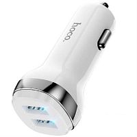 картинка Hoco Z40 автомобильное зарядное устройство с 2 USB выходами (2400mAh), белый для iPhone 5/6/6Plus/7 от магазина Интерком-НН