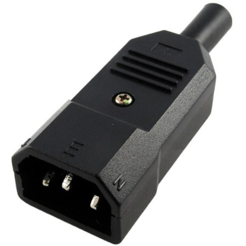 картинка Разъем питания AC-101 евровилка сетевая на кабель C14, 10A, 250V от магазина Интерком-НН