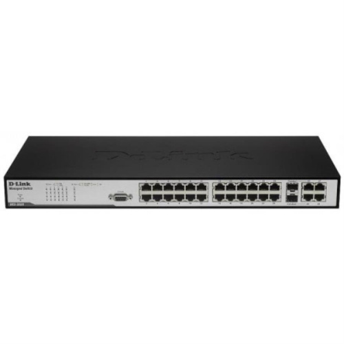 картинка D-Link DES-3028 управляемый коммутатор с 24 портами 10/100 Мбит/с, 2 порта 1000BASE-T, 2 комбо-порта от магазина Интерком-НН