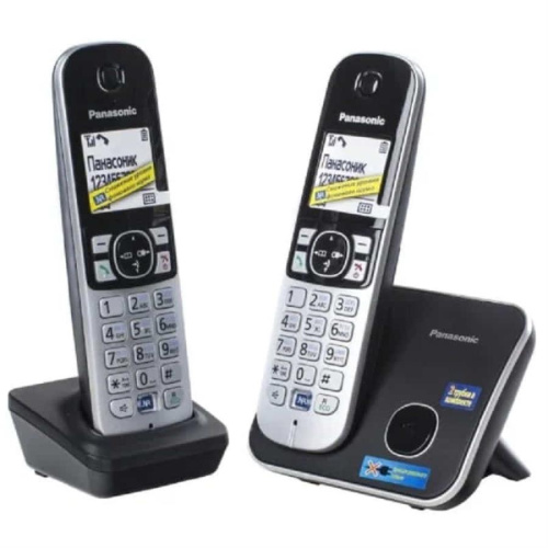 изображение Panasonic KX-TG6812RUB - Беспроводной телефон DECT (радиотелефон) , цвет: черный магазин Компании Интерком-НН картинка Panasonic KX-TG6812RUB - Беспроводной телефон DECT (радиотелефон) , цвет: черный от магазина Интерком-НН