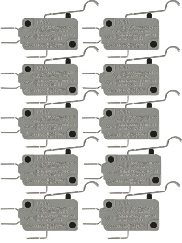 картинка Микропереключатель 10 шт.Dongnan KW3A-16Z6-A200 3-х контактный 16(4)A 250V с рычагом 27мм от магазина Интерком-НН