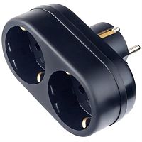 картинка Perfeo PF_C3356 сетевой разветвитель "RU POWER'' 2 гнезда, 16А, с заземлением, черный (2Т2) от магазина Интерком-НН