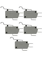 картинка Микропереключатель 5 шт.Dongnan KW3A-16Z6-A200 3-х контактный 16(4)A 250V с рычагом 27мм от магазина Интерком-НН
