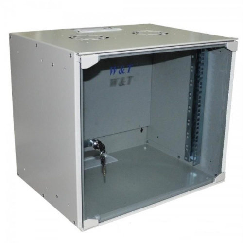 картинка Шкаф настенный 19", 9U (520x400) серый (WT-2293P-9U-520x400-F-G) от магазина Интерком-НН