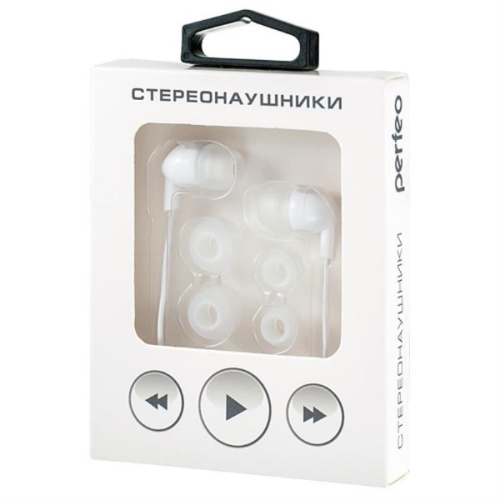 картинка Perfeo PF-IPD-WHT Внутриканальные наушники, белые  от магазина Интерком-НН