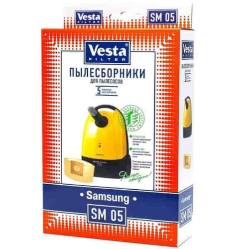 изображение Vesta filter SM05 комплект мешков-пылесборников бумажных (5шт) для пылесоса Samsung магазин Компании Интерком-НН картинка Vesta filter SM05 комплект мешков-пылесборников бумажных (5шт) для пылесоса Samsung от магазина Интерком-НН