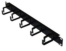 картинка Органайзер кабельный 19", 1U, металлический, 5 металлических колец, черный от магазина Интерком-НН