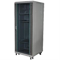 картинка Шкаф напольный 19", 25U, (600х600), серый (WT-2041B-25U-WO-600x600-G) от магазина Интерком-НН