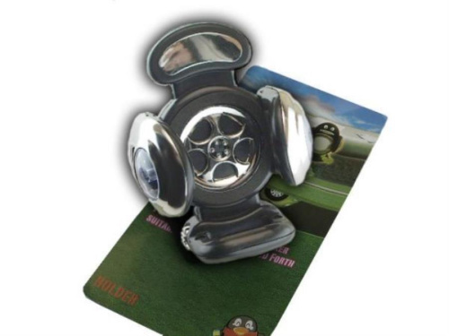 картинка Автомобильный держатель для сотового телефона "Колесо" со светоиндикатором (вставка черная) от магазина Интерком-НН фото 2